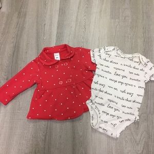 Carters jacket and onesie set 6 months